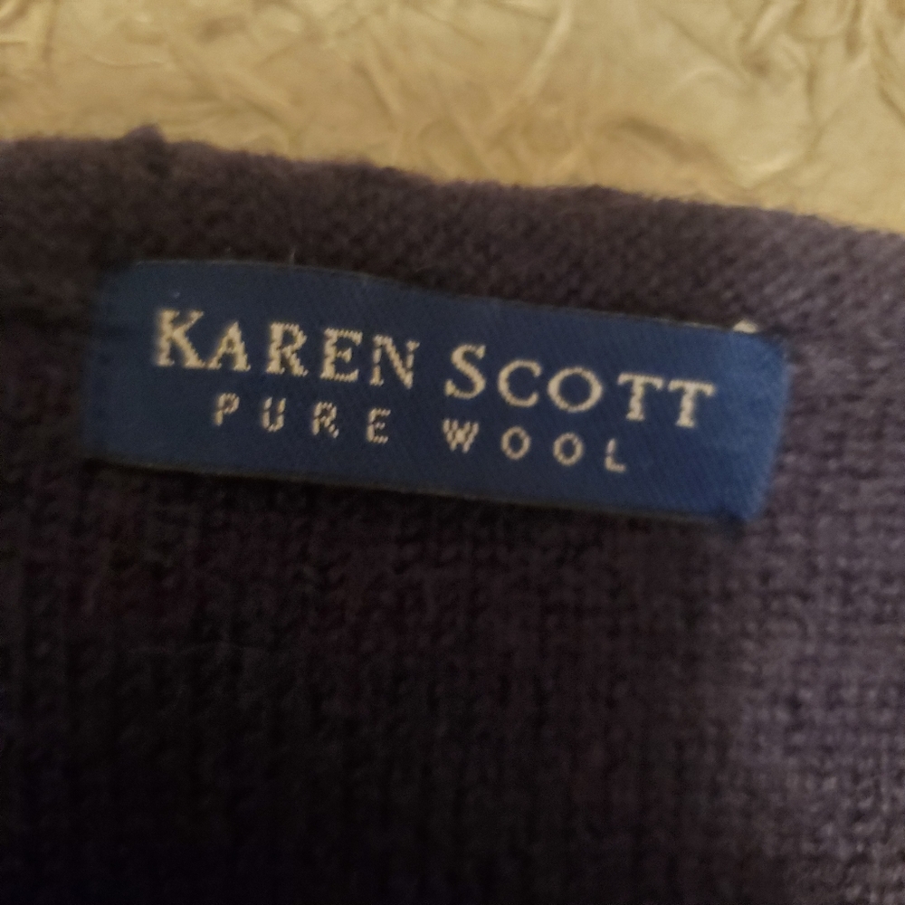 Navy 100% Pure Wool Cardigan - Picture 3 of 7